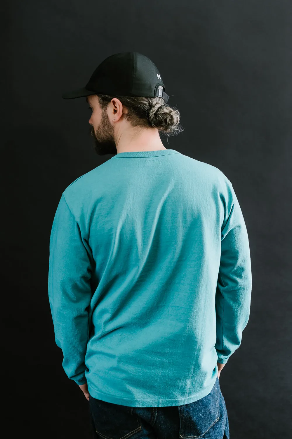 "Stand Wheel" H/W Long Sleeve Tee - Turquoise