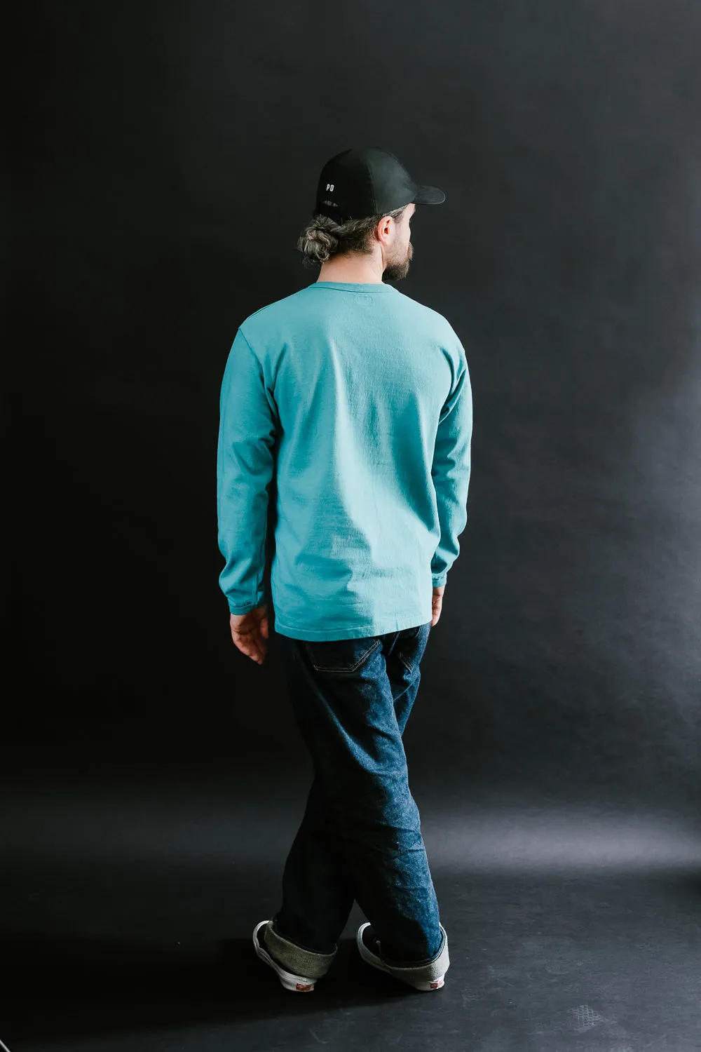 "Stand Wheel" H/W Long Sleeve Tee - Turquoise