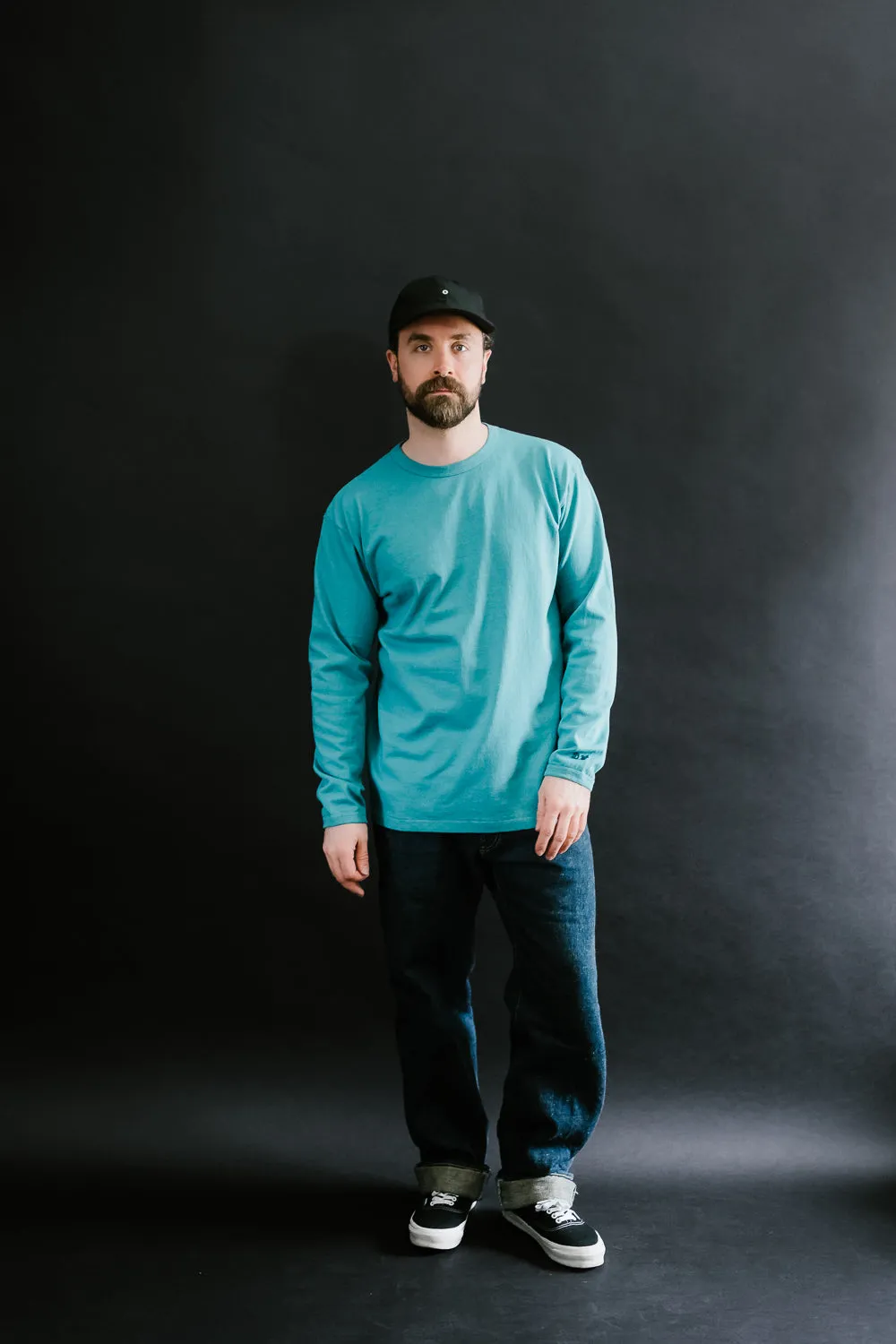 "Stand Wheel" H/W Long Sleeve Tee - Turquoise