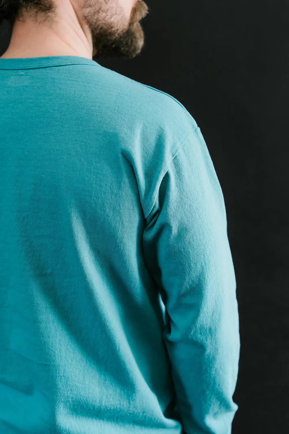 "Stand Wheel" H/W Long Sleeve Tee - Turquoise