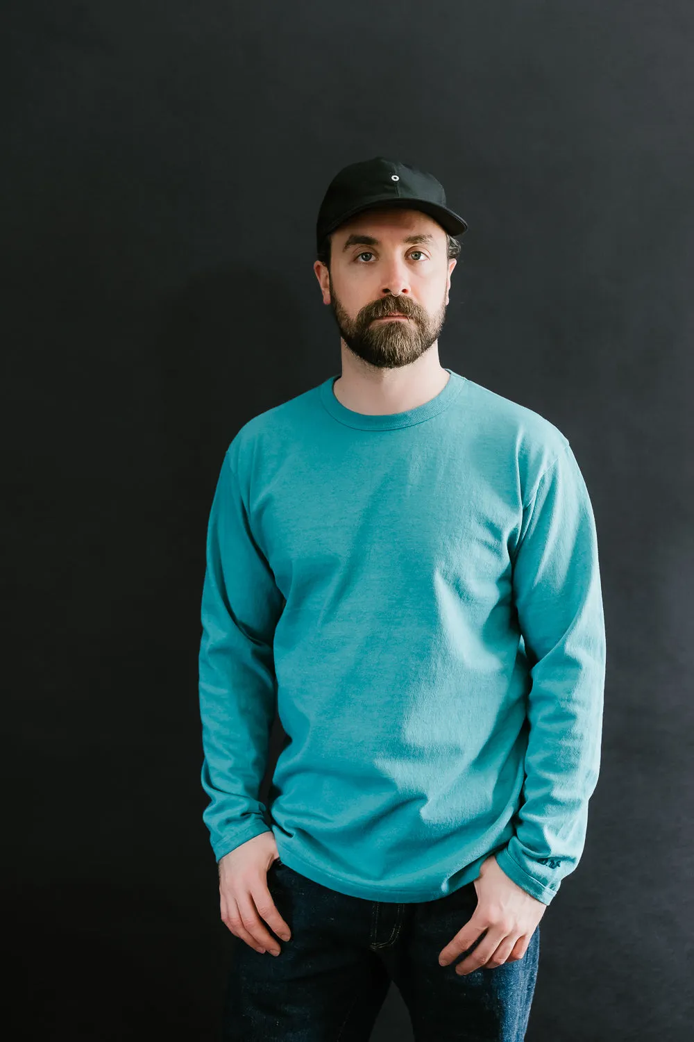 "Stand Wheel" H/W Long Sleeve Tee - Turquoise