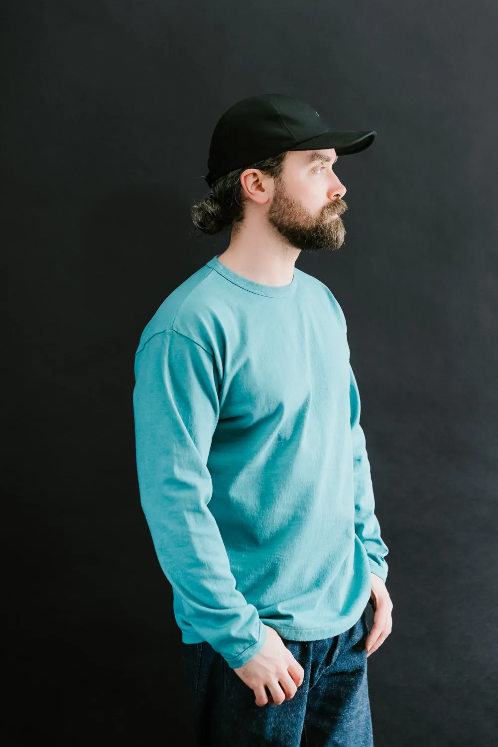 "Stand Wheel" H/W Long Sleeve Tee - Turquoise