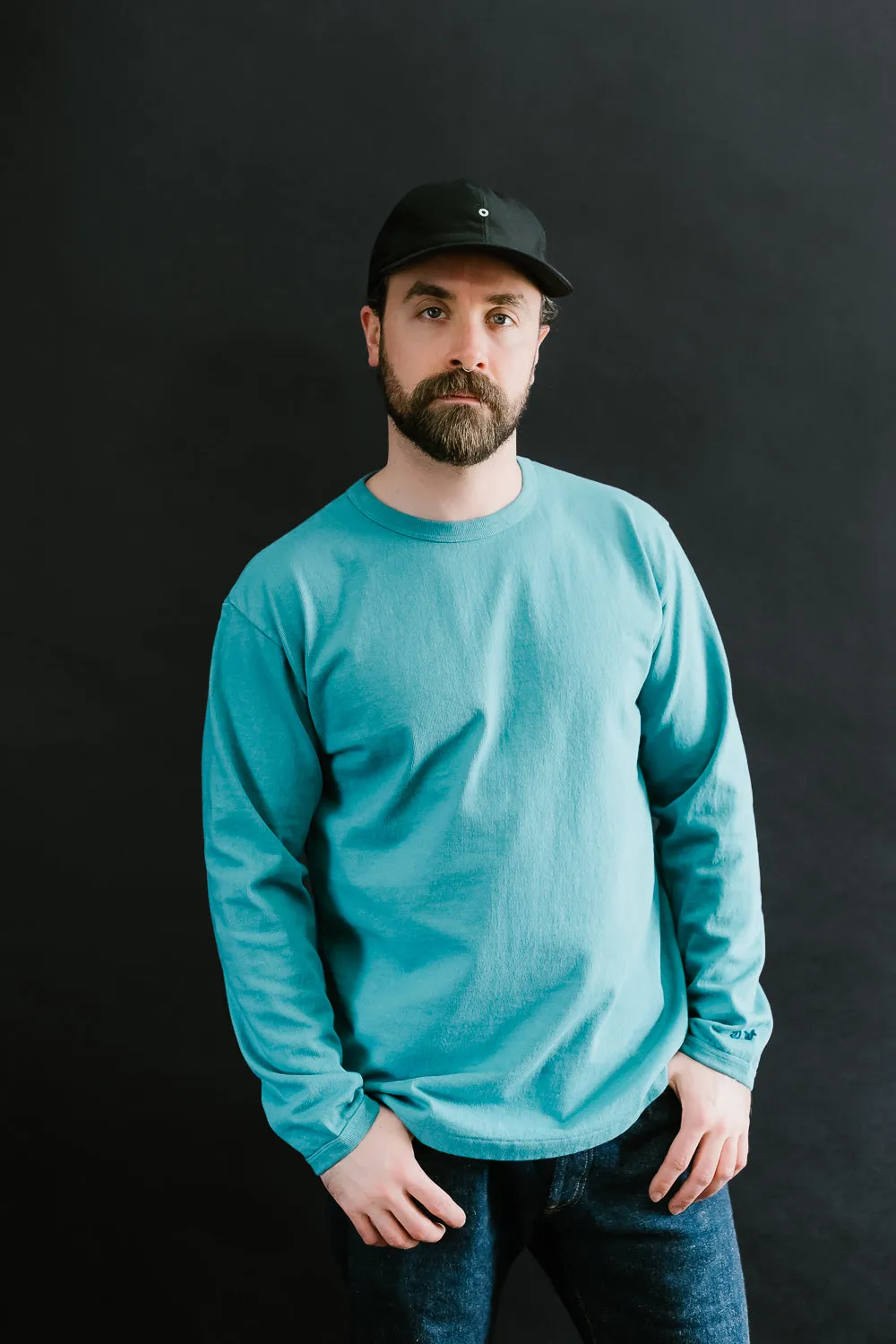 "Stand Wheel" H/W Long Sleeve Tee - Turquoise