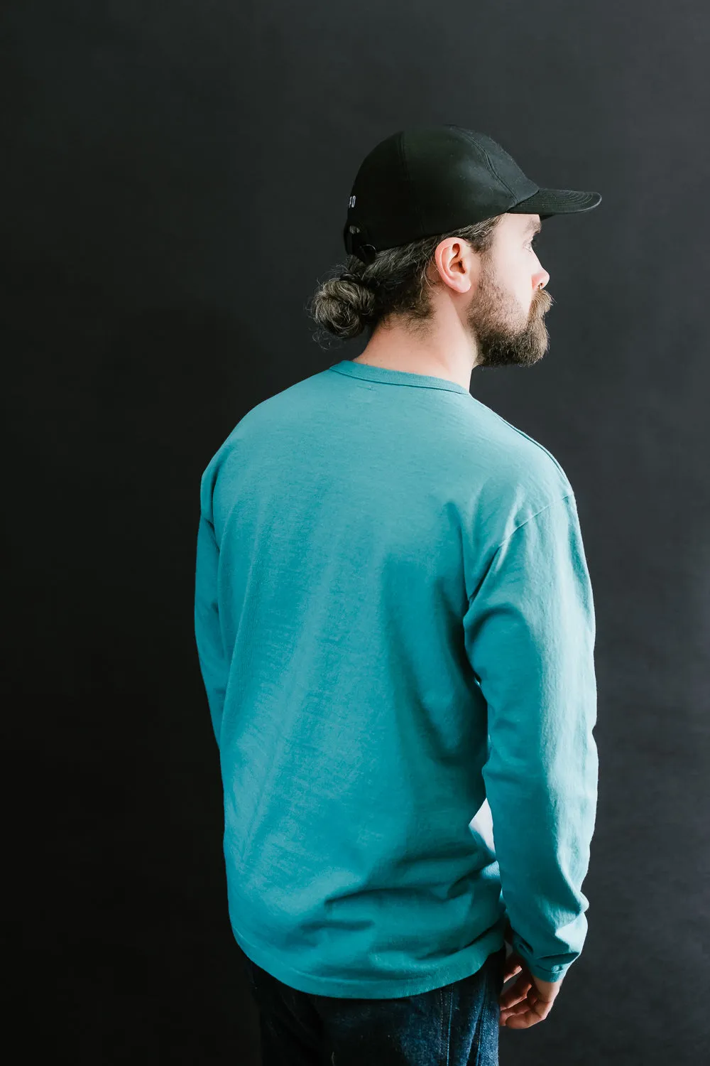 "Stand Wheel" H/W Long Sleeve Tee - Turquoise