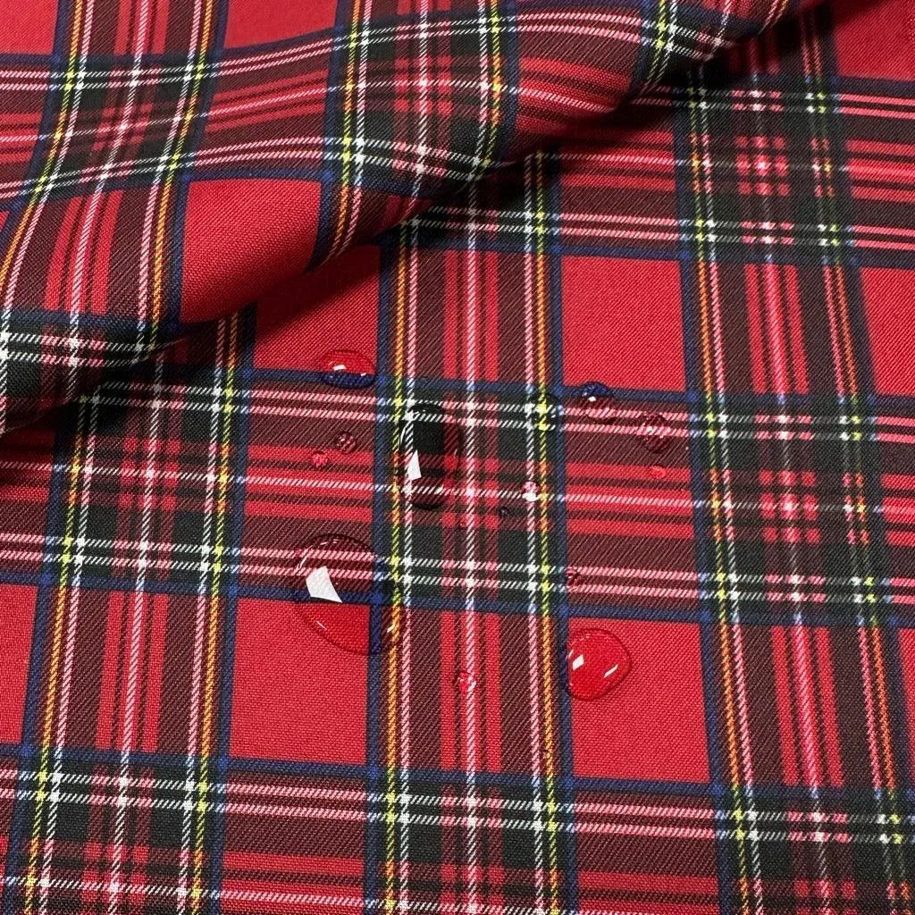 Red Tartan Heavy Duty Waterproof Fabric
