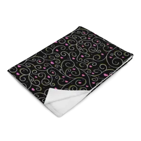Swirls and Hearts Throw Blanket