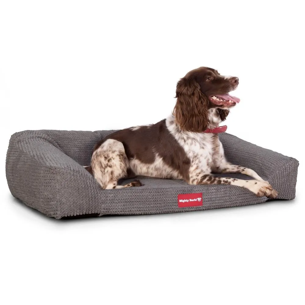 The Sofa Orthopedic Memory Foam Sofa Dog Bed - Pom Pom Charcoal Grey