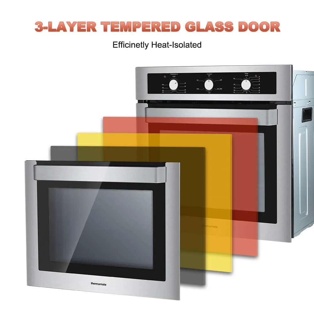 Thermomate 24'' Electric Single Wall Oven - 5 Cooking Functions