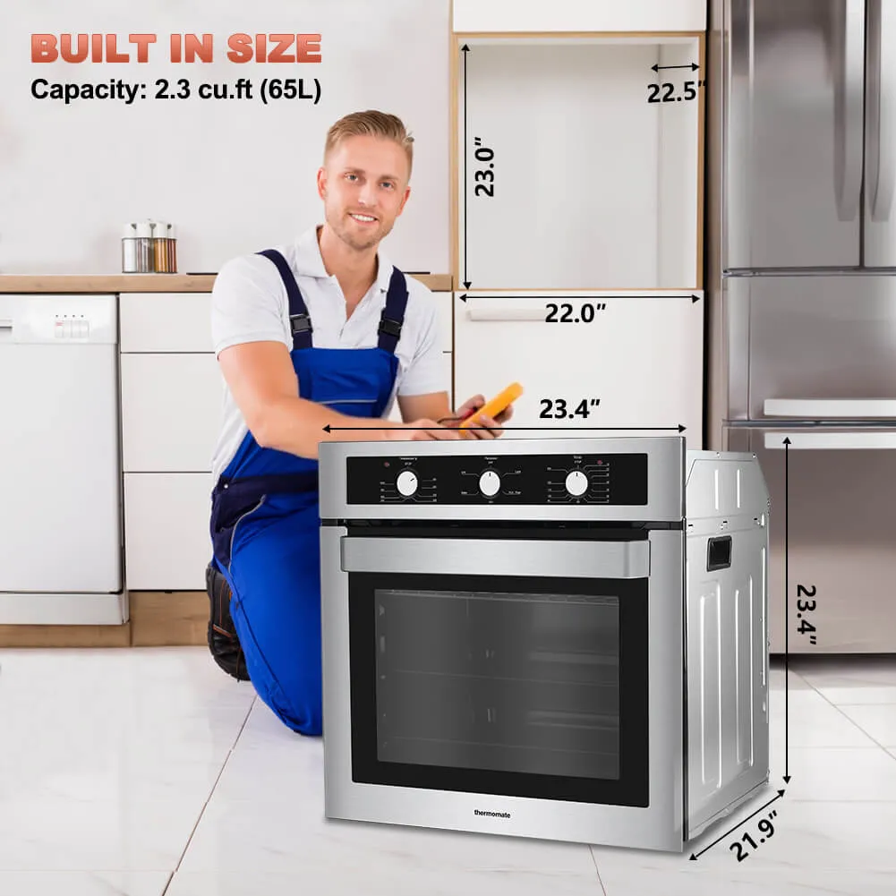 Thermomate 24'' Electric Single Wall Oven - 5 Cooking Functions