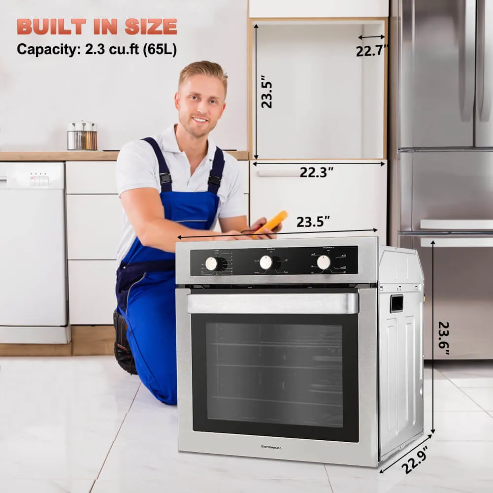 Thermomate 24‘’ Gas Single Wall Oven - 5 Cooking Functions