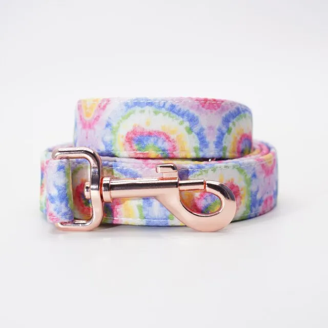 Tie-Dye Flower Collar and Leash Set | Personalized