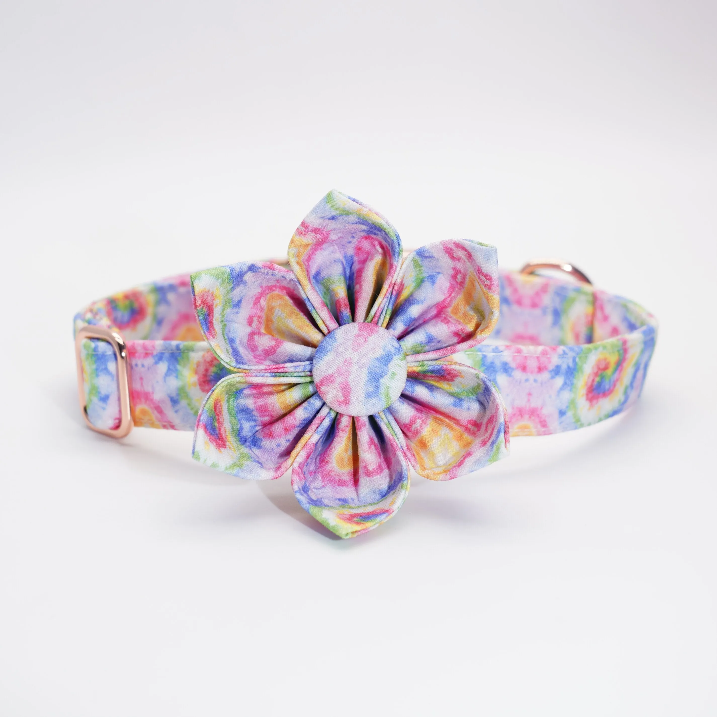 Tie-Dye Flower Collar and Leash Set | Personalized