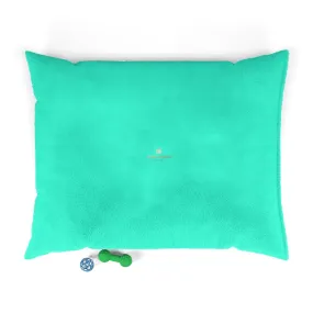 Turquoise Blue Pet Bed, Solid Color Machine-Washable Pet Pillow With Zippers-Printed in USA