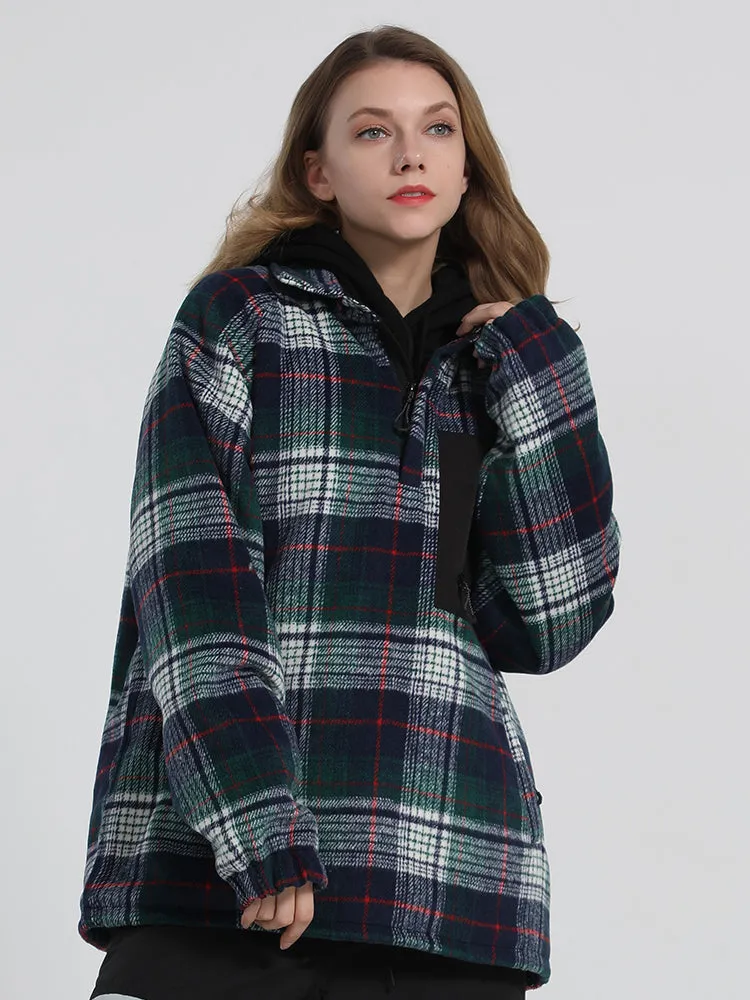 Unisex 2021 Winter Plaid Single And Double Board Warm Ski Jacket