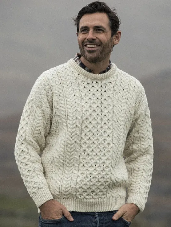 Unisex Aran Sweater - White