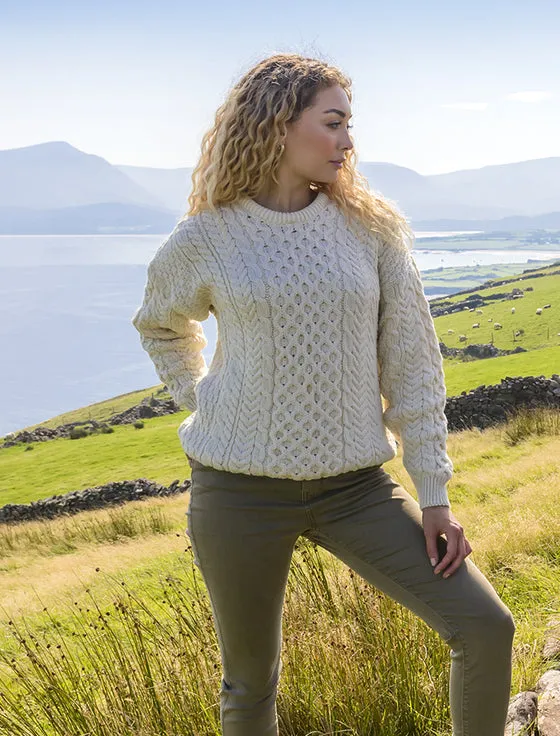 Unisex Aran Sweater - White