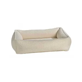 Urban Lounger Bed - Faux Ivory Sheepskin