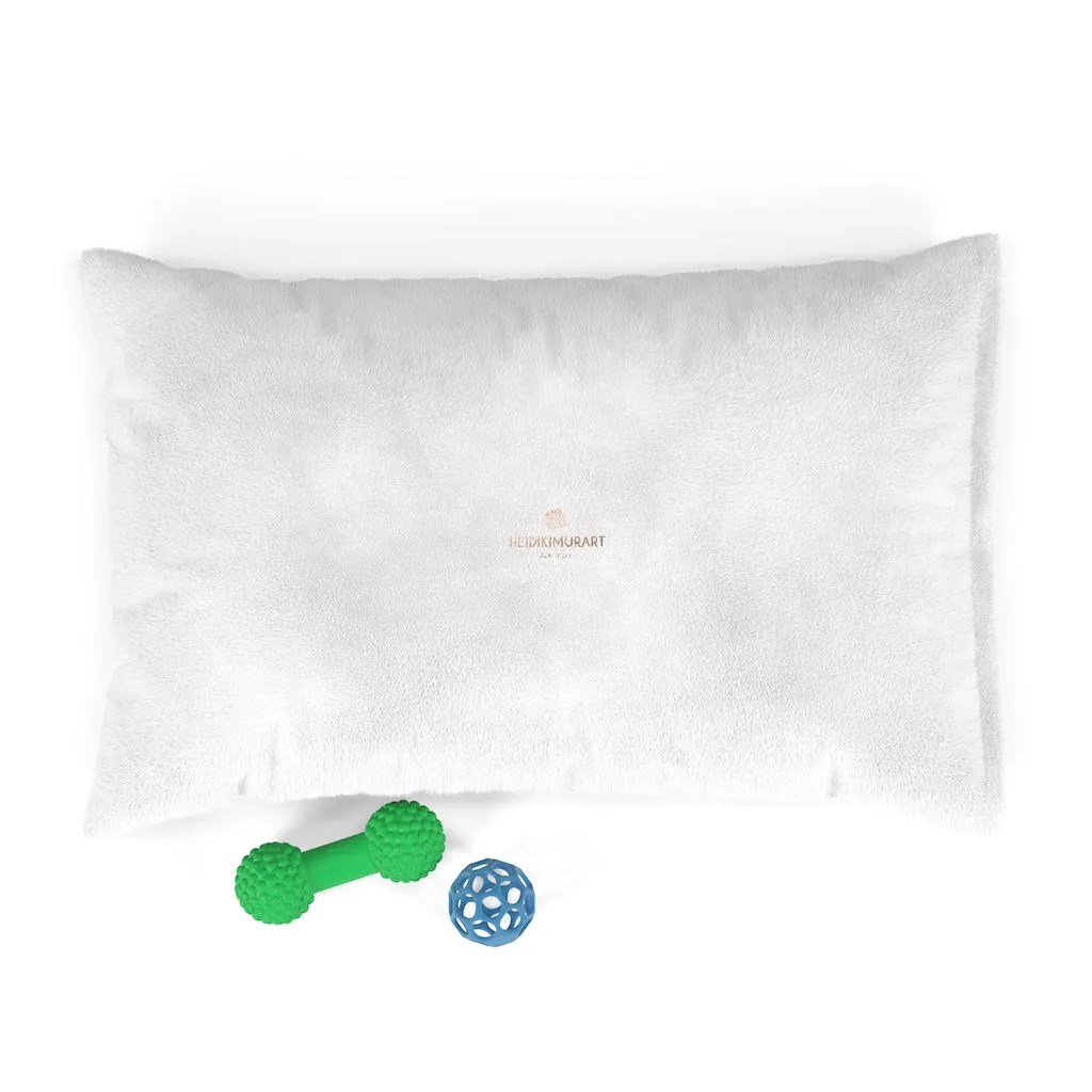 White Pet Bed, Solid Color Modern Machine-Washable Pet Pillow With Zippers-Printed in USA