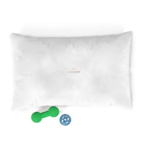 White Pet Bed, Solid Color Modern Machine-Washable Pet Pillow With Zippers-Printed in USA