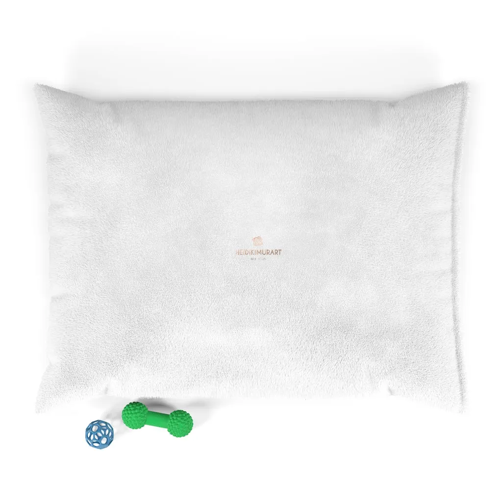 White Pet Bed, Solid Color Modern Machine-Washable Pet Pillow With Zippers-Printed in USA