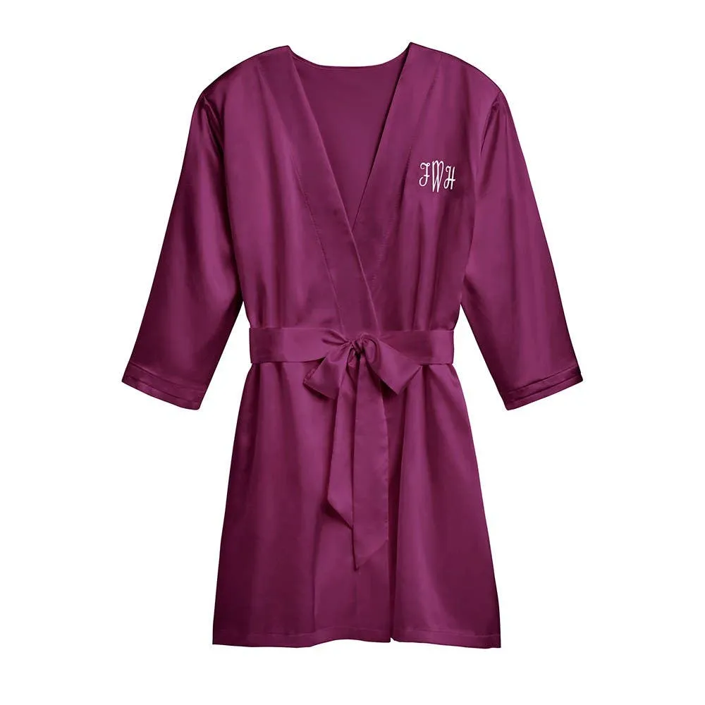 Women's Satin Robe With Pockets