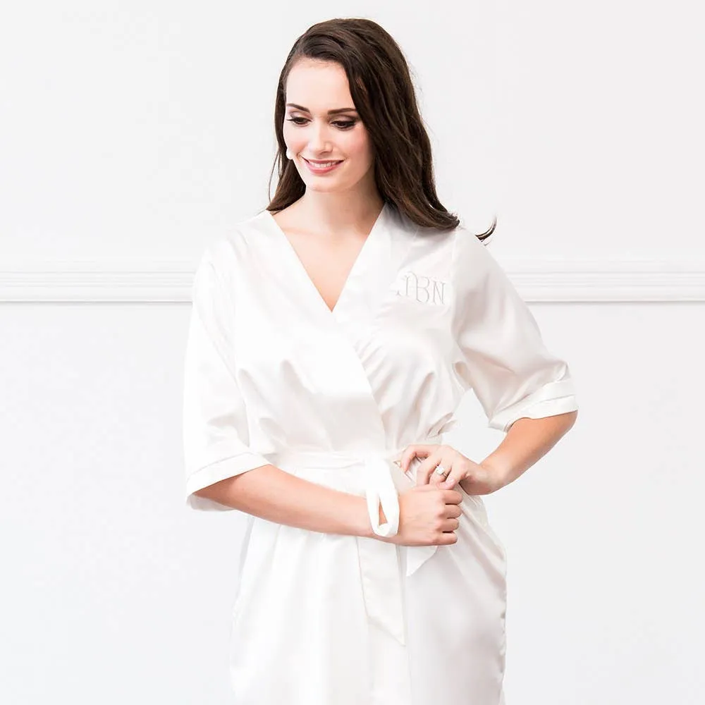Women's Satin Robe With Pockets