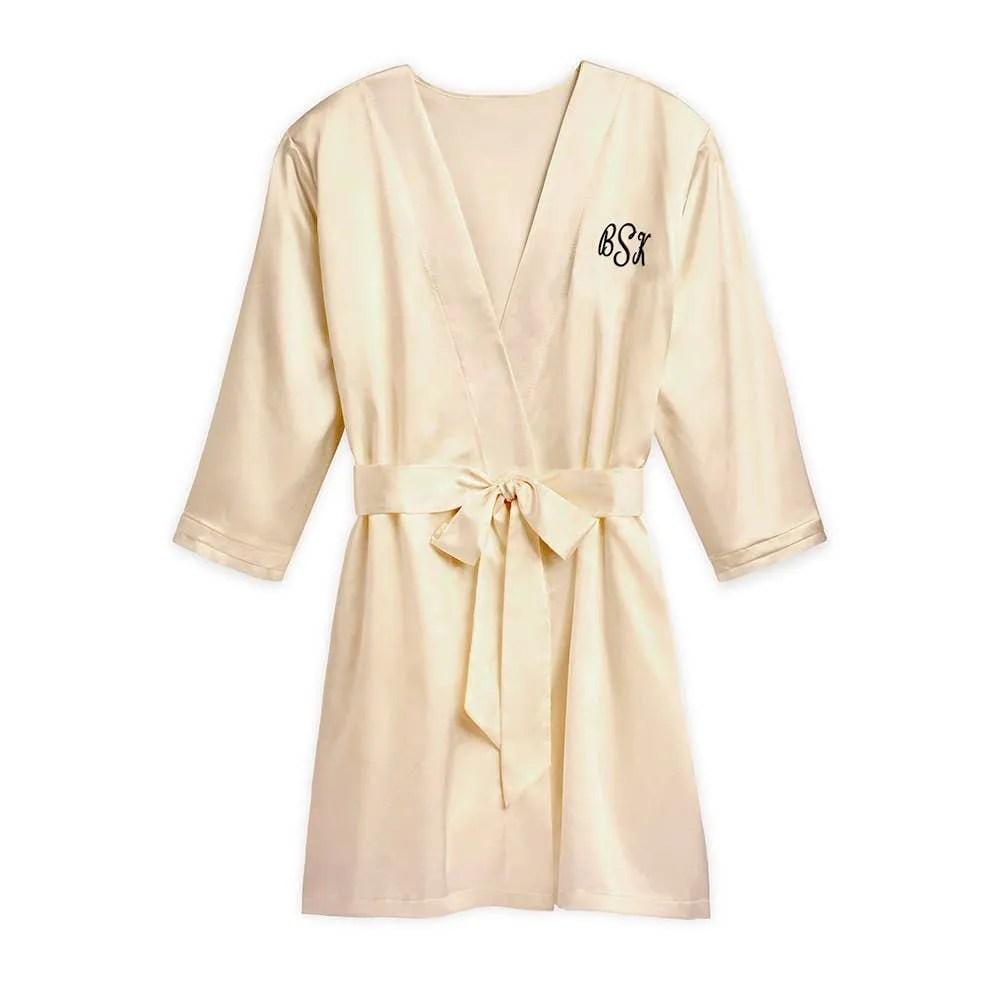 Women's Satin Robe With Pockets