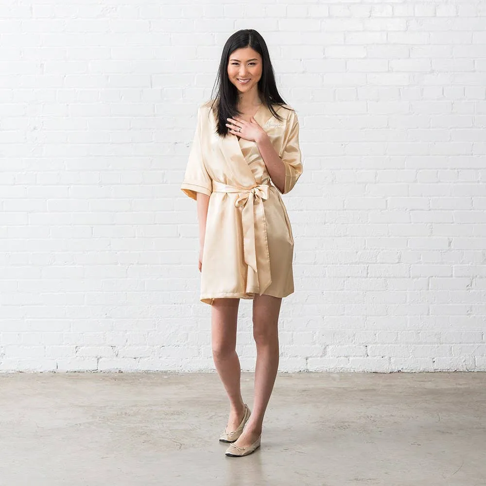 Women's Satin Robe With Pockets