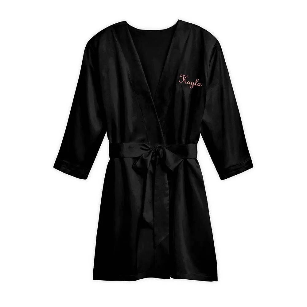 Women's Satin Robe With Pockets
