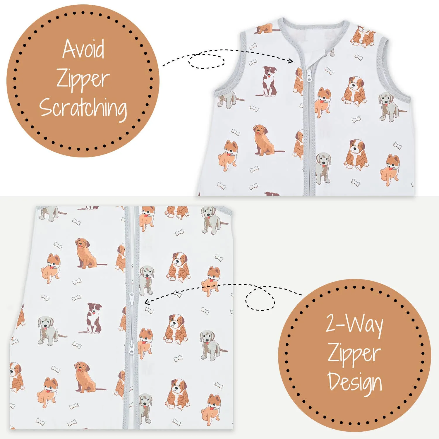 Woof Woof Baby Sleep Sack, 100% Organic Cotton