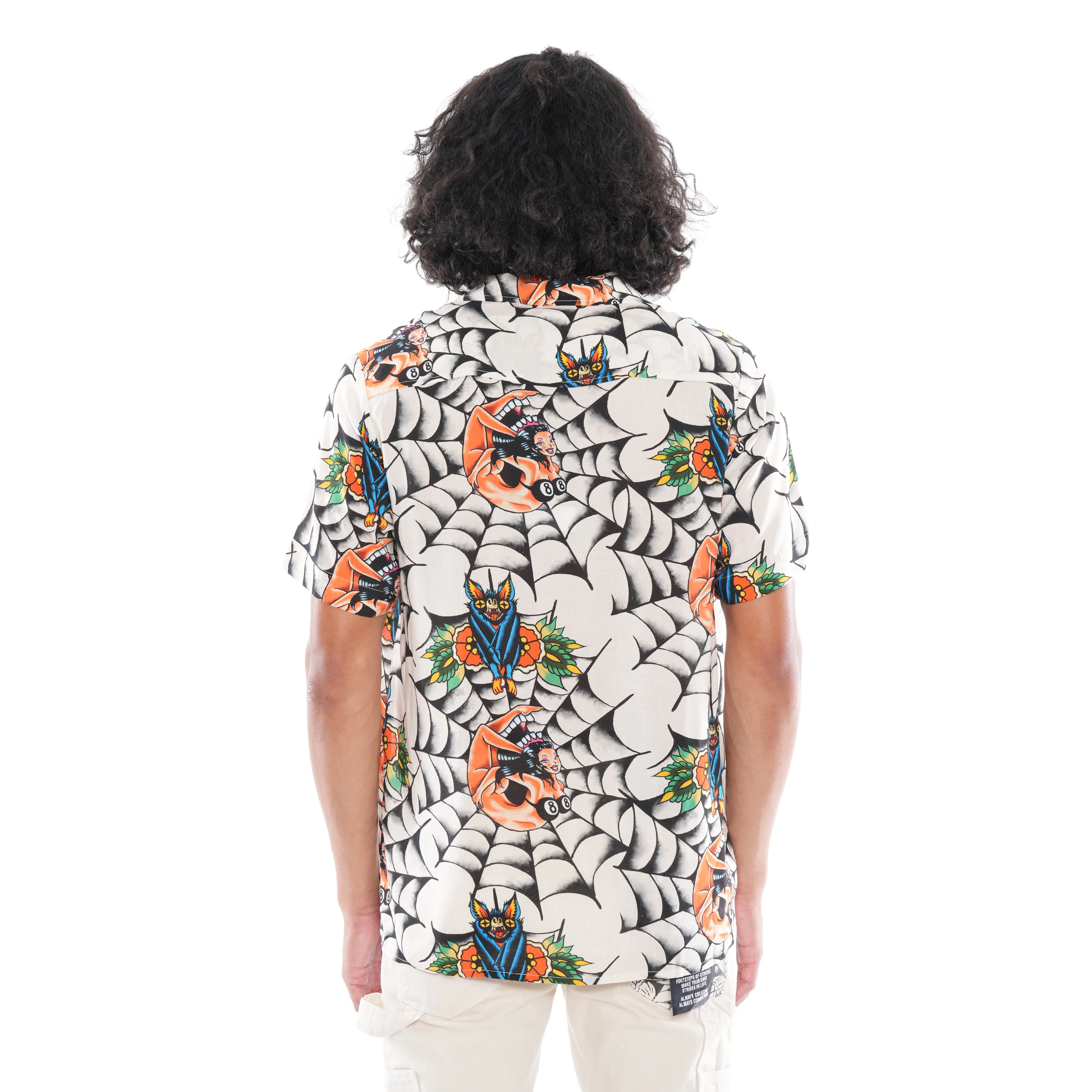 YAKUZA SHORT SLEEVE WOVEN SHIRT IN CREAM