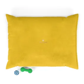 Yellow Luxury Pet Bed, Solid Color Machine-Washable Pet Pillow With Zippers-Printed in USA