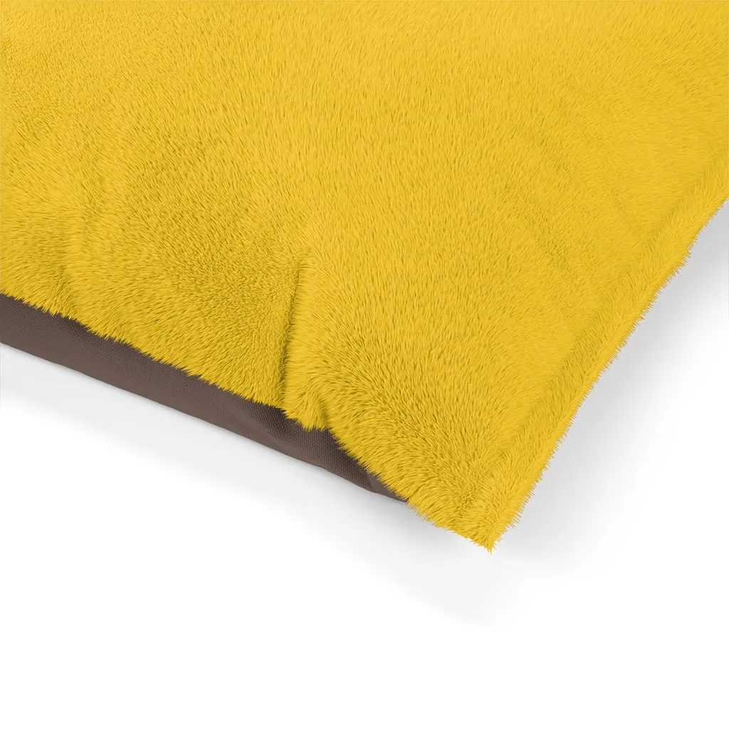 Yellow Luxury Pet Bed, Solid Color Machine-Washable Pet Pillow With Zippers-Printed in USA