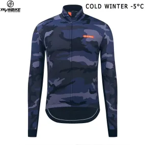 YKYW Men's Cycling Jacket Winter Icy Weather -5-10℃ Waterproof and Windproof Warm Thermal Fleece 2 Colors